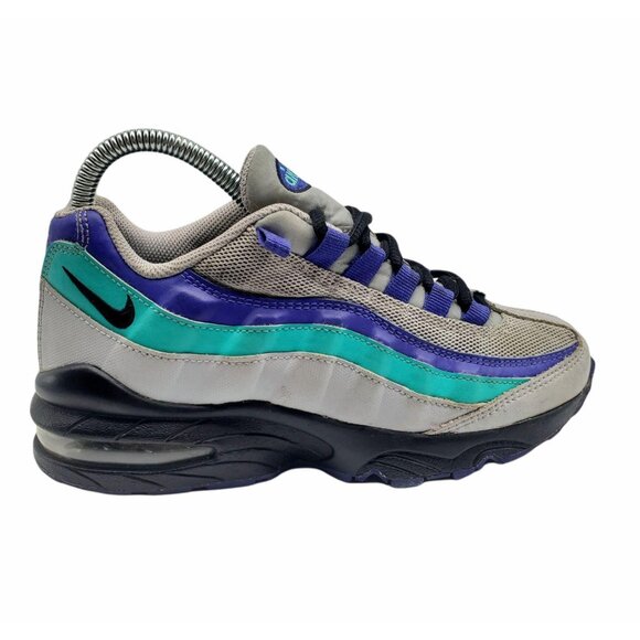 Nike Air Max 95 (GS) Unisex Kids Wolf Gray Black Indigo Burst Sneaker Shoes 4Y - Picture 1 of 7
